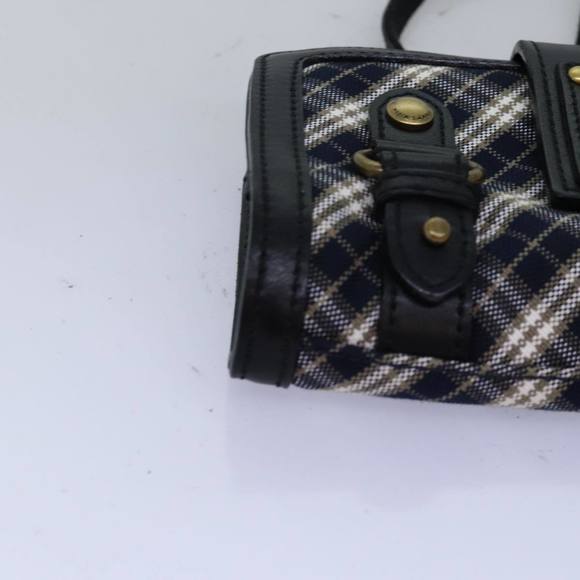 BURBERRY Nova Check Blue Label Shoulder Wallet Canvas Navy Auth 74253 - Picture 14 of 16